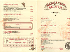 Red Garter Saloon Drink List EuroDisney