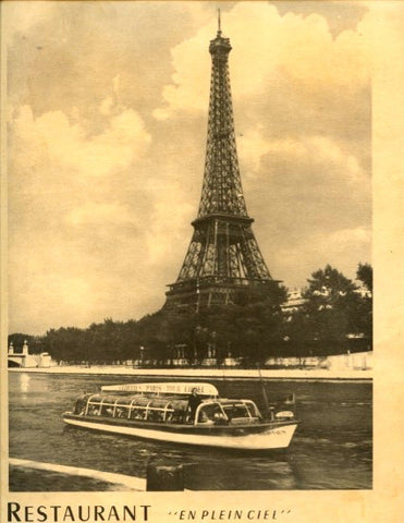 (Menu)  {France} Restaurant de La Tour Eiffel, “en Plein Ciel”.  [1962]
