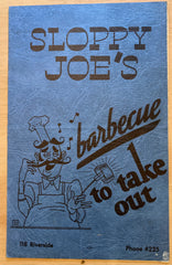 (Menu) Sloppy Joe's Barbeque to take out. Santa Cruz CA. [1948]