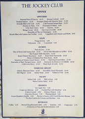 The Jockey Club. Washington D.C.: N.d., (ca. 1970's). In the Ritz-Carlton Hotel.