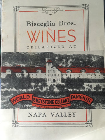 (San Jose, CA) Bisceglia Wines. [1930’s].