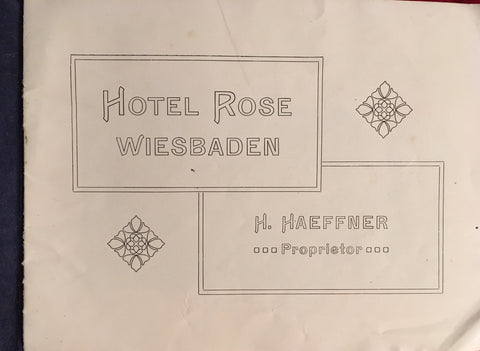 (Travel) Hotel Rose Wiesbaden. [ca. 1910's].
