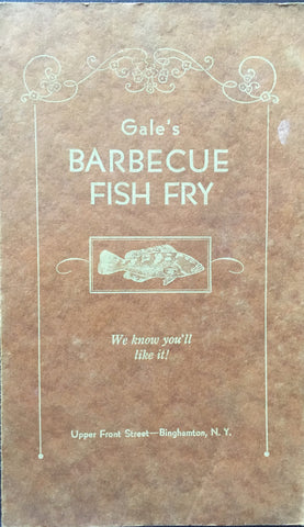 (Menu) Gale’s Barbecue Fish Fry. [ca.1930’s].