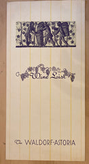 Wine List. The Waldorf-Astoria. Vladimir Bobri, illustrator. (1943)