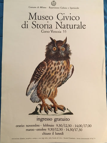 (Poster) Museo Civico. Eurasian eagle-owl, or Bubo Maximus, By Gufo Reale, [1978].