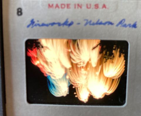 (Slides) Fireworks. 27 color slides, Nelson Park, Columbus, OH. [1960]