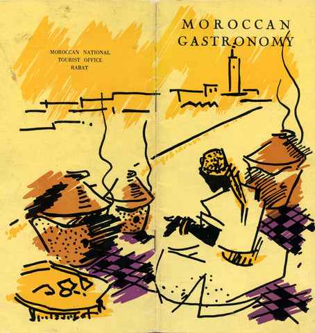 Moroccan Gastronomy.  Madame Guinaudeau.  Illustrations by J. E. Laurent.  [1970's].