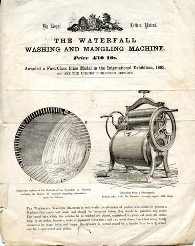 The Waterfall Washing and Mangling Machine.  [ca. 1860's].