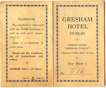 (Hotel History)  {Ireland}  Gresham Hotel, Dublin.  [ca. late 1920's].