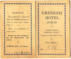 (Hotel History)  {Ireland}  Gresham Hotel, Dublin.  [ca. late 1920's].