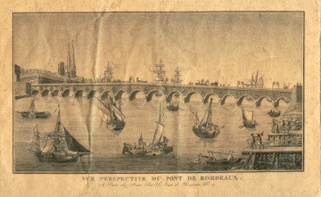 (France)  {Engraving}  Vue Perspective du Pont de Bordeaux.  [ca. 1850's].