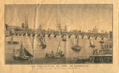 (France)  {Engraving}  Vue Perspective du Pont de Bordeaux.  [ca. 1850's].