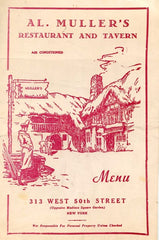Al. Muller’s Restaurant and Tavern. New York: Jan. 31, 1948.
