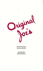 Original Joe's. San Jose, CA. N.d., (ca. 2010). 