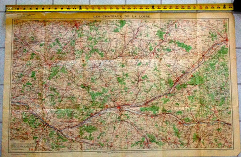 (Map)  Color map, Les Chateaux de la Loire.  Dunlop.  [1928].